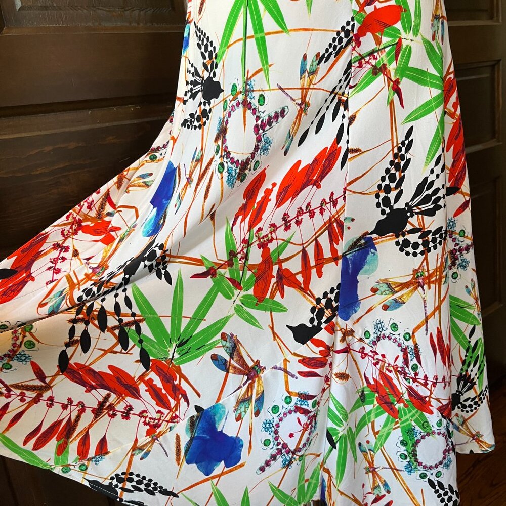 Diane von Furstenberg Dress Silk Blend Dragonfly Bird Floral Multicolor Size 6 - Picture 12 of 15
